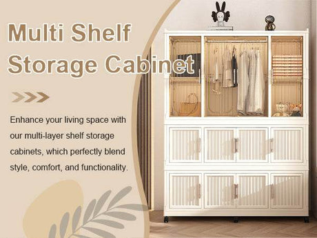 Portable Wardrobe Closet Organizer With Magnetic Doors - Omega Lifestyles