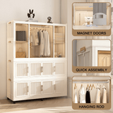 Portable Wardrobe Closet Organizer With Magnetic Doors - Omega Lifestyles