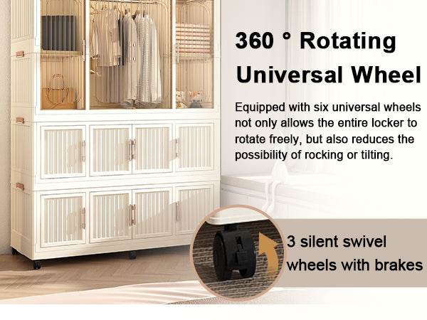 Portable Wardrobe Closet Organizer With Magnetic Doors - Omega Lifestyles