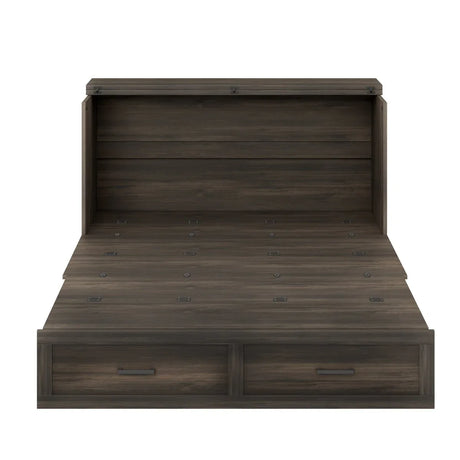 Queen Farmhouse Murphy Cabinet Bed With Charging Station - Omega Lifestyles