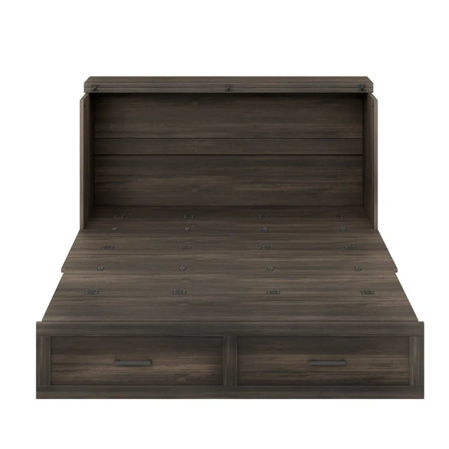 Queen Farmhouse Murphy Cabinet Bed With Charging Station - Omega Lifestyles