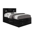 Queen Modern Wood Bookcase Bed Frame With Storage Drawers - Blissora - Omega Lifestyles