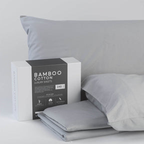 Queen Soft Bamboo Cotton Sheet Set Light Gray - Omega Lifestyles
