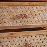 Rattan Mid Century Wood TV Stand With Storage - Omega Lifestyles