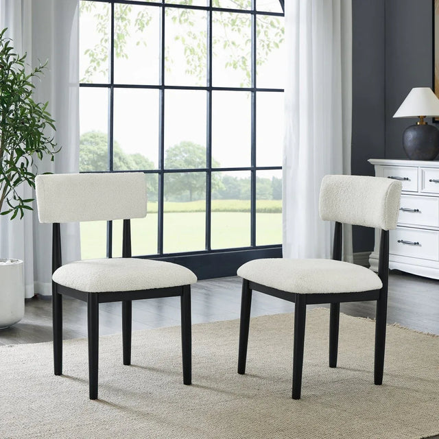 Set of 2 Ellis Boucle Upholstered Dining Chairs - Omega Lifestyles