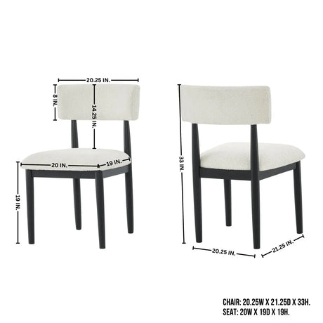 Set of 2 Ellis Boucle Upholstered Dining Chairs - Omega Lifestyles