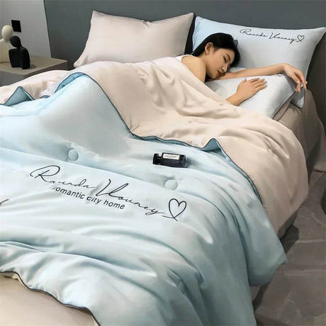 Silky Soft Cooling Summer Quilt Patchwork Blanket - Sleep Galleria