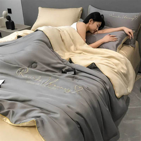 Silky Soft Cooling Summer Quilt Patchwork Blanket - Sleep Galleria