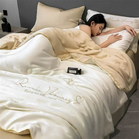 Silky Soft Cooling Summer Quilt Patchwork Blanket - Sleep Galleria