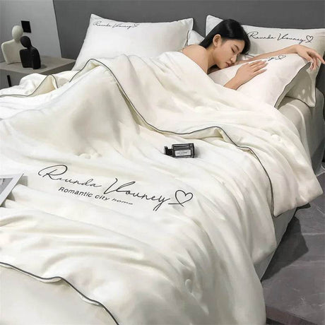 Silky Soft Cooling Summer Quilt Patchwork Blanket - Sleep Galleria