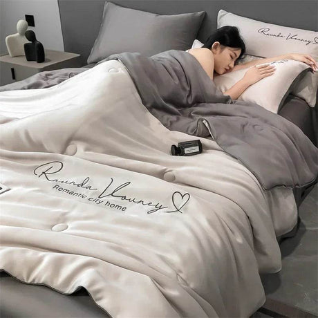 Silky Soft Cooling Summer Quilt Patchwork Blanket - Sleep Galleria