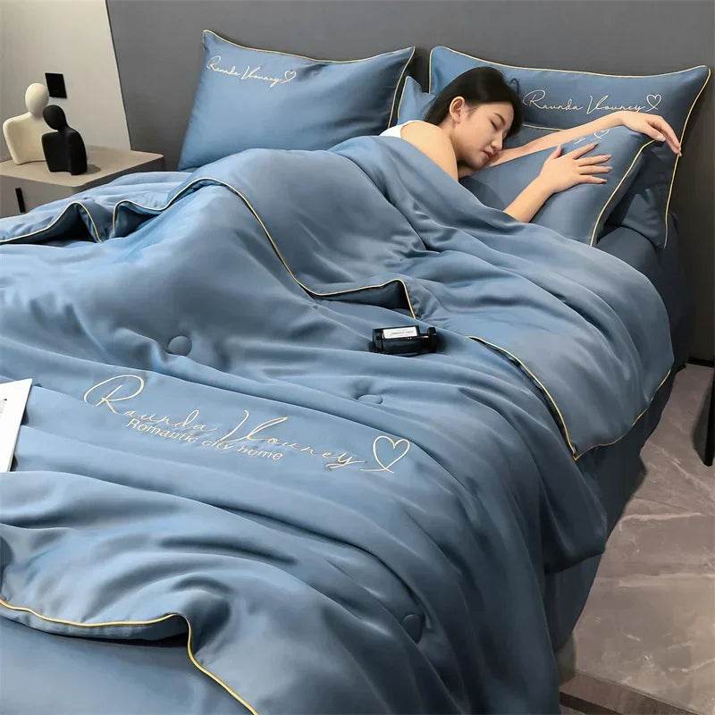 Silky Soft Cooling Summer Quilt Patchwork Blanket - Sleep Galleria