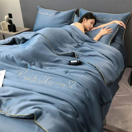 Silky Soft Cooling Summer Quilt Patchwork Blanket - Sleep Galleria