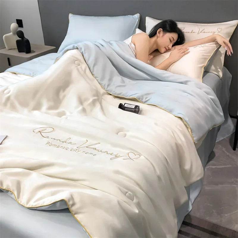 Silky Soft Cooling Summer Quilt Patchwork Blanket - Sleep Galleria