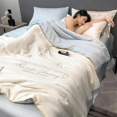 Silky Soft Cooling Summer Quilt Patchwork Blanket - Sleep Galleria