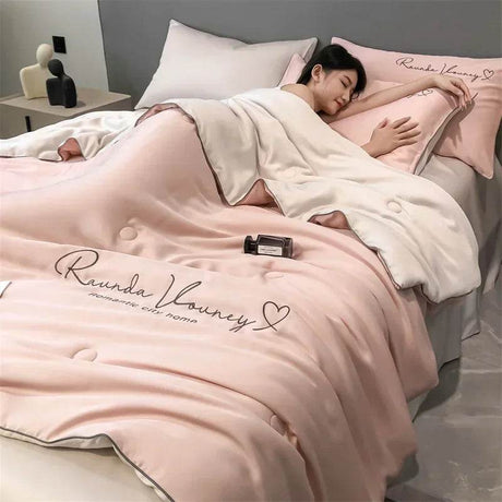 Silky Soft Cooling Summer Quilt Patchwork Blanket - Sleep Galleria