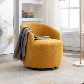 Soft Teddy Fabric Upholstered Swivel Accent Armchair - Omega Lifestyles