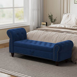 Tufted Velvet Bed Bench With Storage And Recliner - Omega Lifestyles