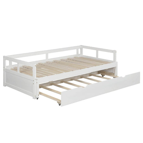 Twin Extending Solid Wood Daybed With Pull - Out Trundle - Blissora - Omega Lifestyles