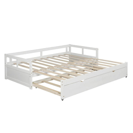 Twin Extending Solid Wood Daybed With Pull - Out Trundle - Blissora - Omega Lifestyles
