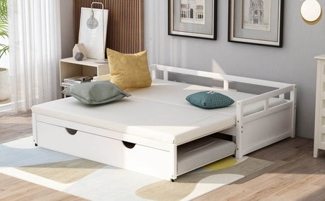 Twin Extending Solid Wood Daybed With Pull - Out Trundle - Blissora - Omega Lifestyles
