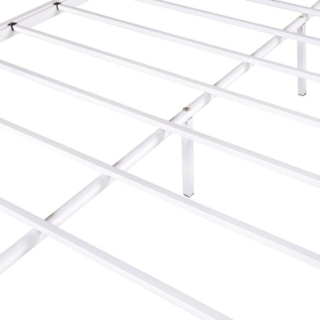 Twin - Over - Full Sturdy Metal White Bunk Bed Frame - Blissora - Omega Lifestyles