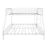 Twin - Over - Full Sturdy Metal White Bunk Bed Frame - Blissora - Omega Lifestyles