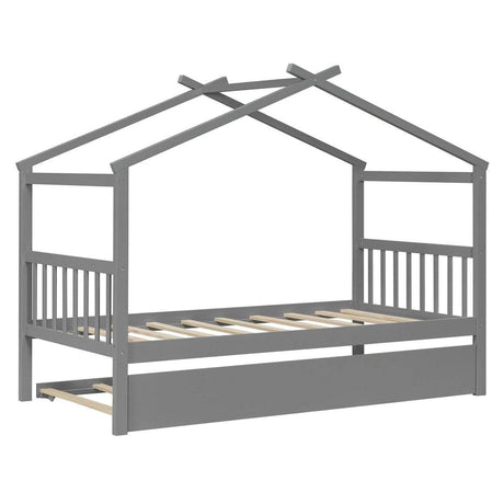 Twin Solid Wood House Daybed With Trundle - Sleep Galleria