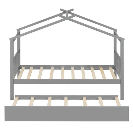 Twin Solid Wood House Daybed With Trundle - Sleep Galleria
