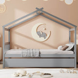 Twin Solid Wood House Daybed With Trundle - Sleep Galleria