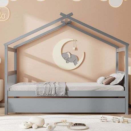 Twin Solid Wood House Daybed With Trundle - Sleep Galleria