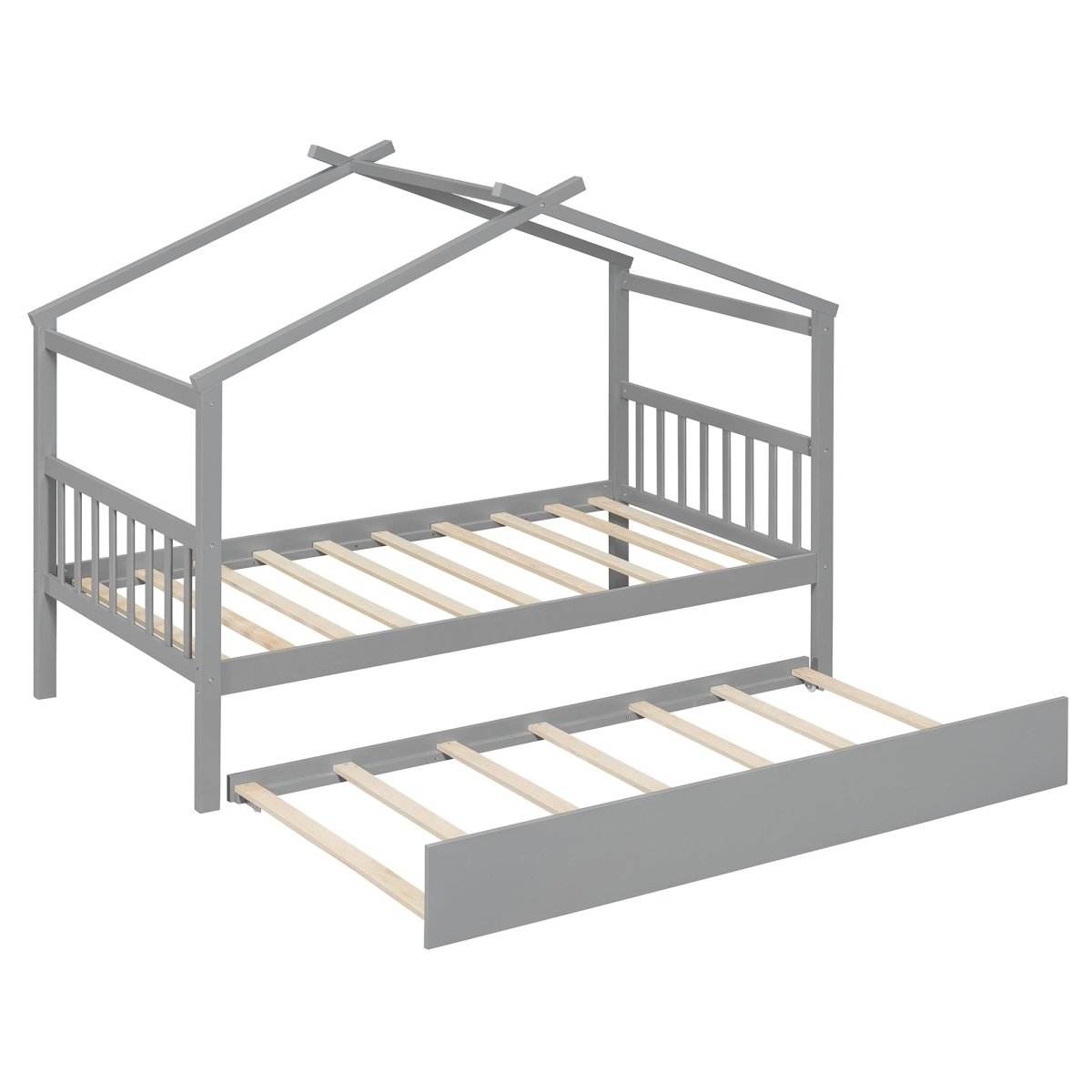 Twin Solid Wood House Daybed With Trundle - Sleep Galleria
