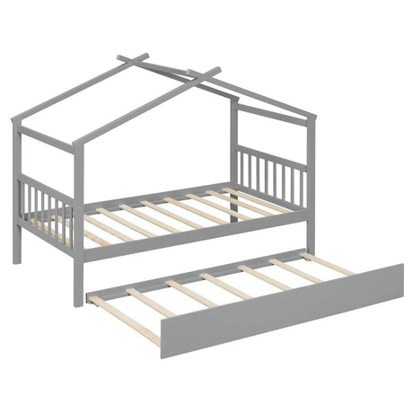 Twin Solid Wood House Daybed With Trundle - Sleep Galleria