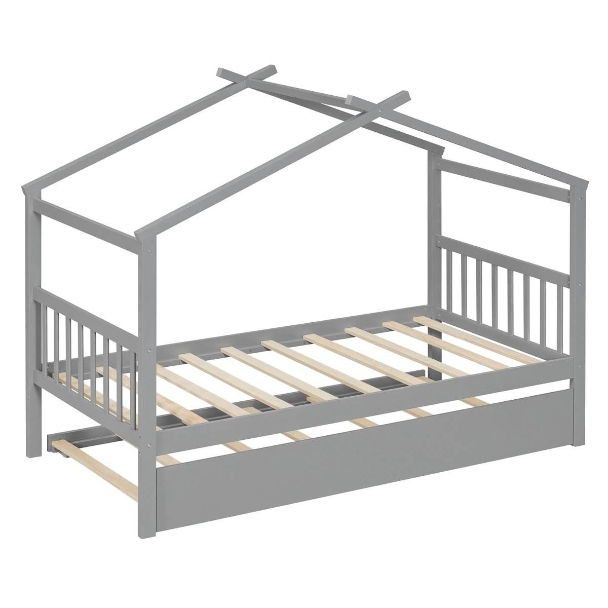 Twin Solid Wood House Daybed With Trundle - Sleep Galleria