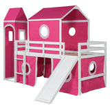 Twin Solid Wood Loft Bed With Slide Tower - Sleep Galleria