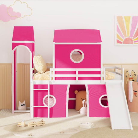 Twin Solid Wood Loft Bed With Slide Tower - Sleep Galleria
