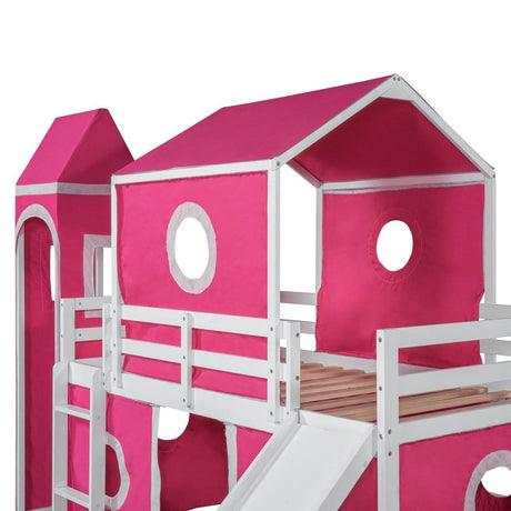 Twin Solid Wood Loft Bed With Slide Tower - Sleep Galleria