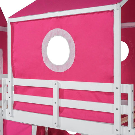 Twin Solid Wood Loft Bed With Slide Tower - Sleep Galleria