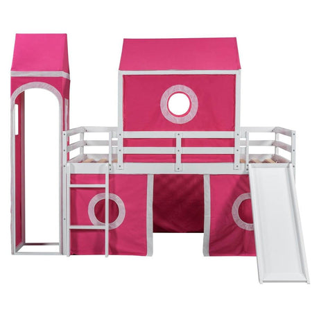 Twin Solid Wood Loft Bed With Slide Tower - Sleep Galleria