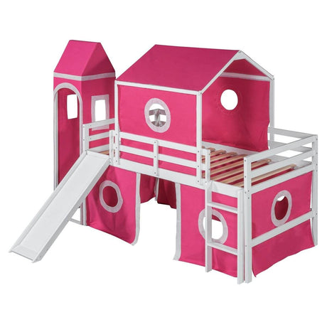 Twin Solid Wood Loft Bed With Slide Tower - Sleep Galleria