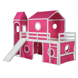 Twin Solid Wood Loft Bed With Slide Tower - Sleep Galleria