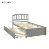 Twin Solid Wood Platform Bed With Trundle - Blissora - Omega Lifestyles