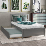 Twin Solid Wood Platform Bed With Trundle - Blissora - Omega Lifestyles
