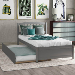 Twin Solid Wood Platform Bed With Trundle - Omega Lifestyles