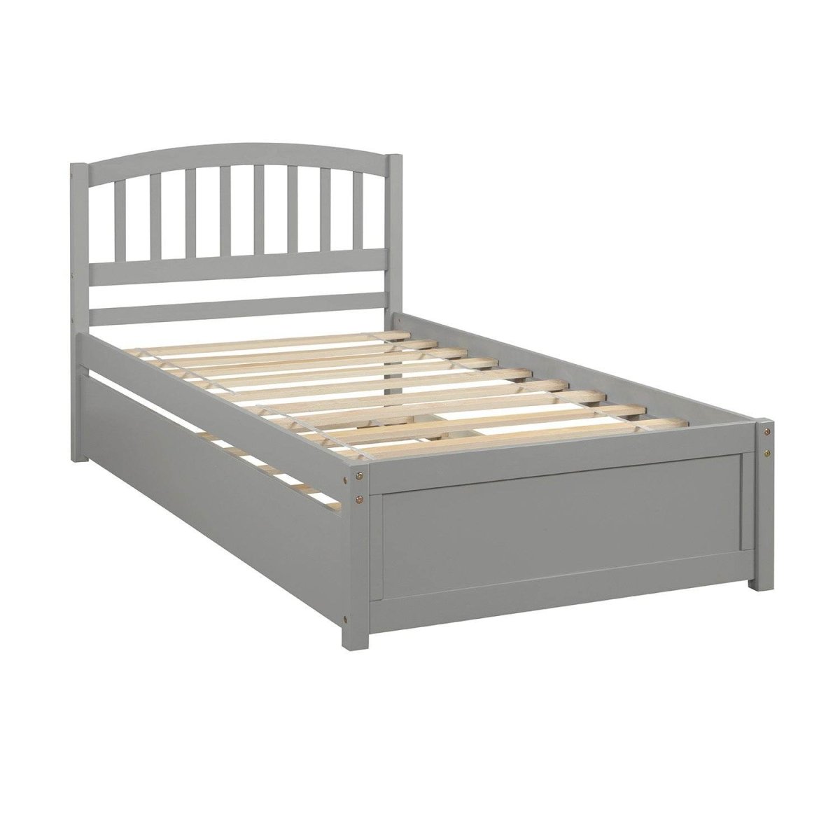 Twin Solid Wood Platform Bed With Trundle - Blissora - Omega Lifestyles