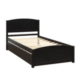 Twin Solid Wood Platform Bed With Trundle Espresso - Blissora - Omega Lifestyles