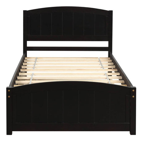 Twin Solid Wood Platform Bed With Trundle Espresso - Blissora - Omega Lifestyles