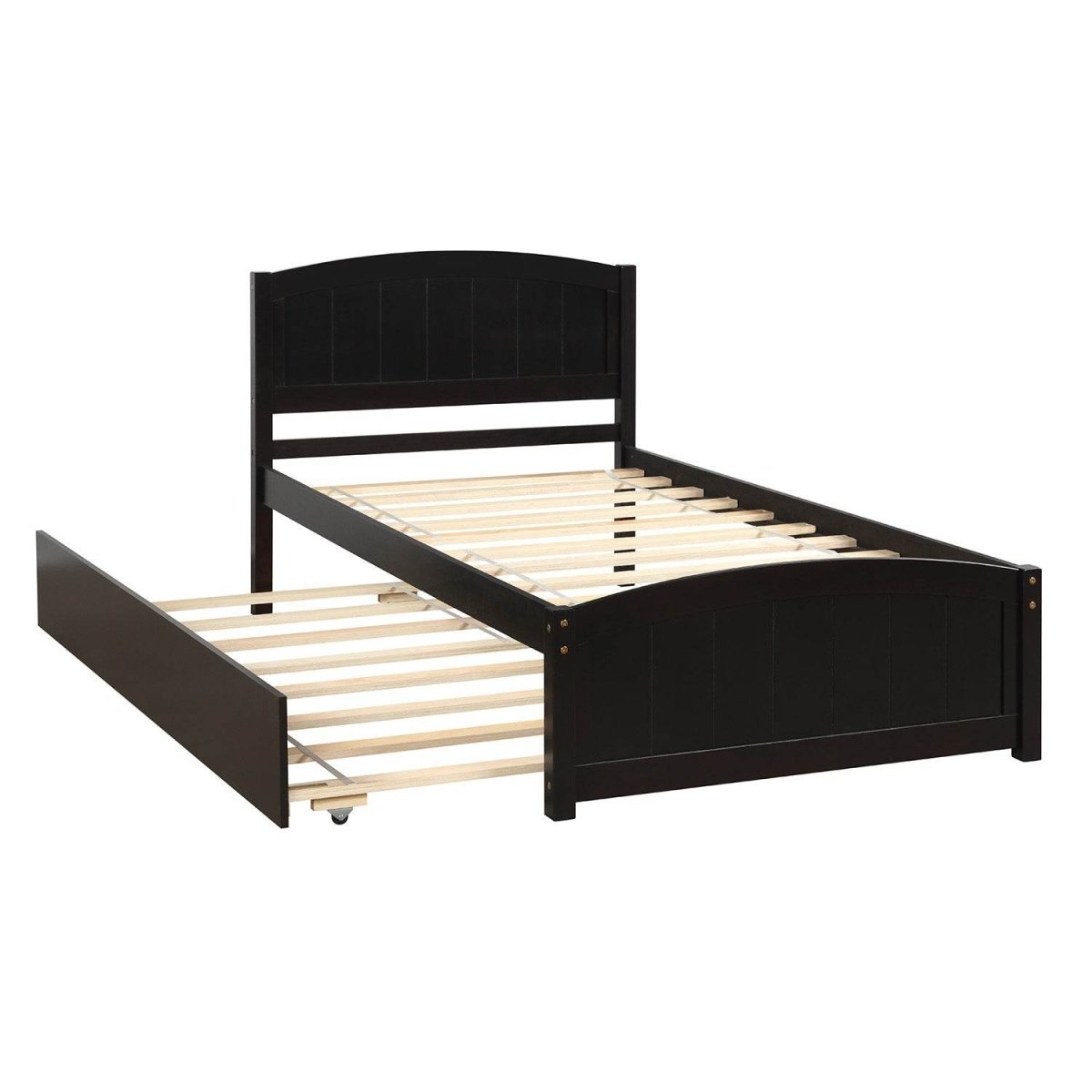 Twin Solid Wood Platform Bed With Trundle Espresso - Blissora - Omega Lifestyles