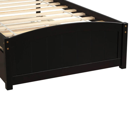 Twin Solid Wood Platform Bed With Trundle Espresso - Blissora - Omega Lifestyles