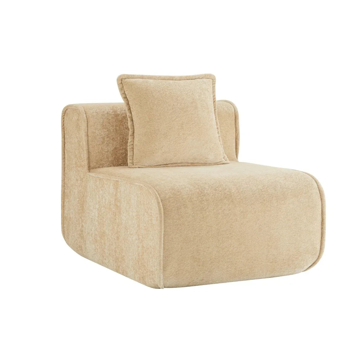 Velvet Modular Armless 1-Seat Sofa Light Camel - Omega Lifestyles